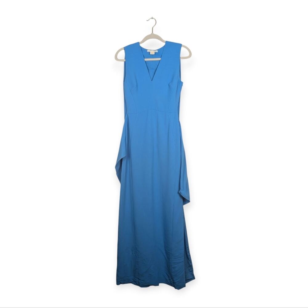 Antonio Berardi Gown 40 Bright Blue Draped Sleeveless Formal Evening Designer